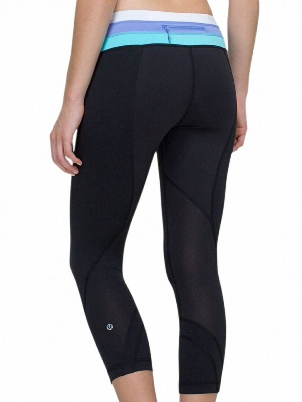 Lululemon Run Inspire Crop II Women 6 Black Blue Luxtreme